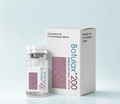 Botulax 200 vial and packaging on a light blue background