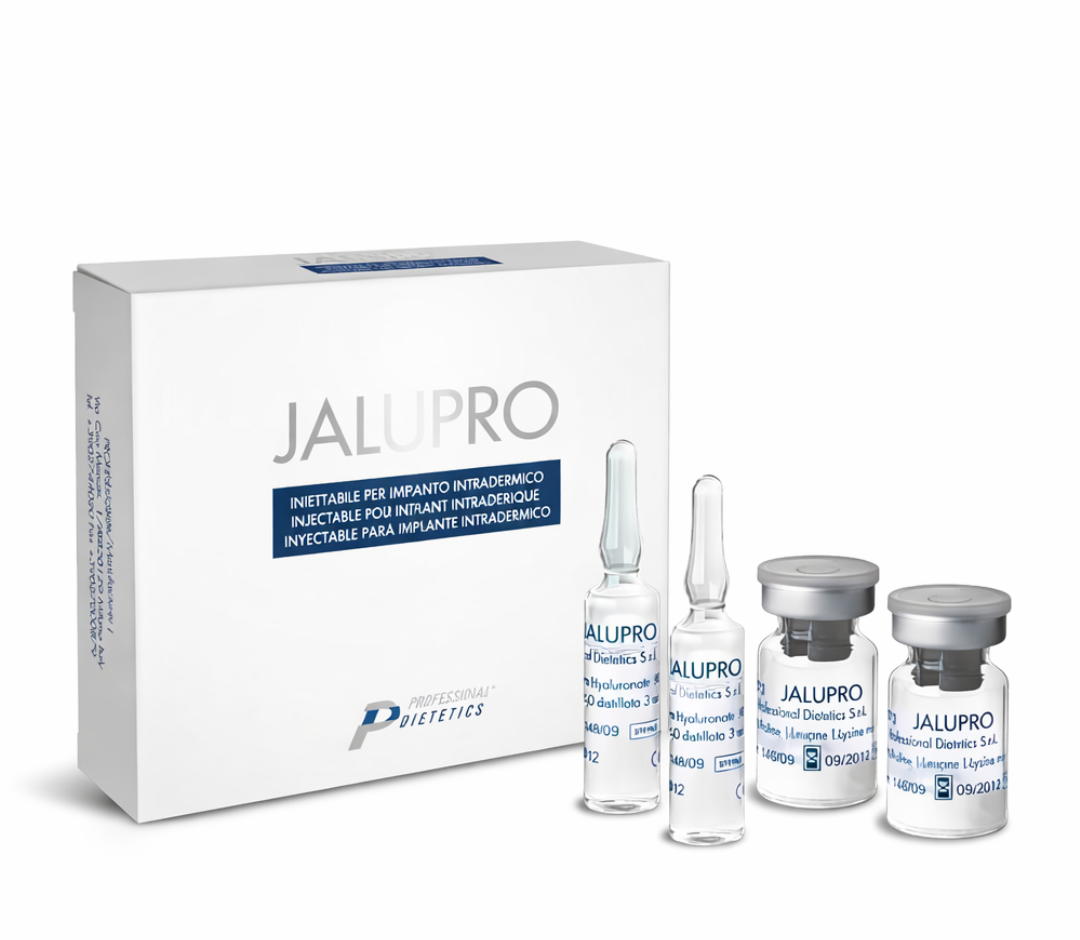 JALUPRO medical product packaging with vials on a white background